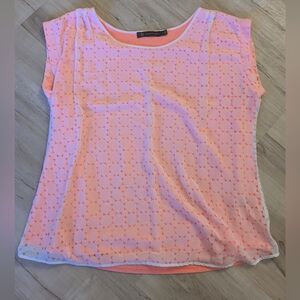 Outback Red Pink Geometric Overlay Blouse